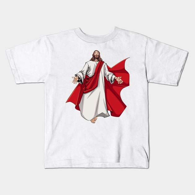 Jesus Open Arms Kids T-Shirt by Malchev